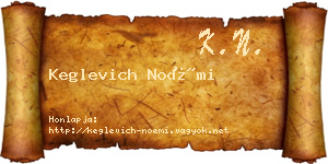 Keglevich Noémi névjegykártya